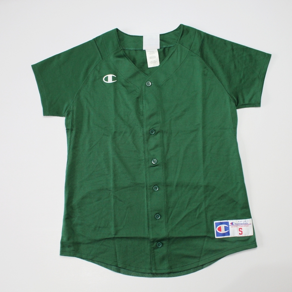 Champion Full Button Short Sleeve Green Jersey